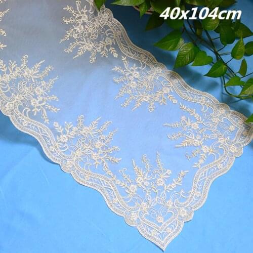 40x104cm Rectangular Lace Embroidered Tablecloth Dining Table Runner Pad European Furniture Study Bedroom Living Room Decoration