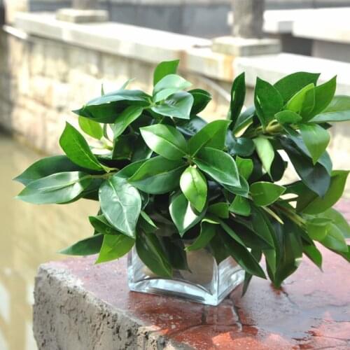 48 leaves large leaf Lucky Green plants for home artificial small potted plants