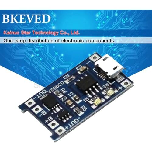 5pcs Micro USB 5V 1A 18650 TP4056 Lithium Battery Charger Module Charging Board With Protection Dual Functions 1A Li-ion