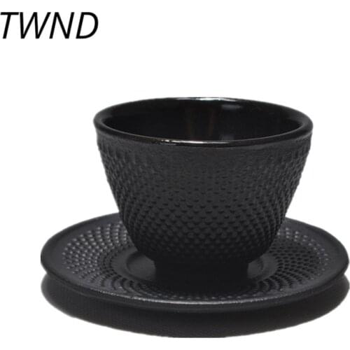 70ML Dot Cast Iron Tea Cups Japan Retro Mugs Hight Grade Drinkware