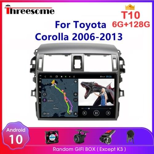Android 10.0 2 din Car Radio For Toyota Corolla E140 E150 2006-2013 GPS Navigation Split Screen Multimedia Player carplay stereo