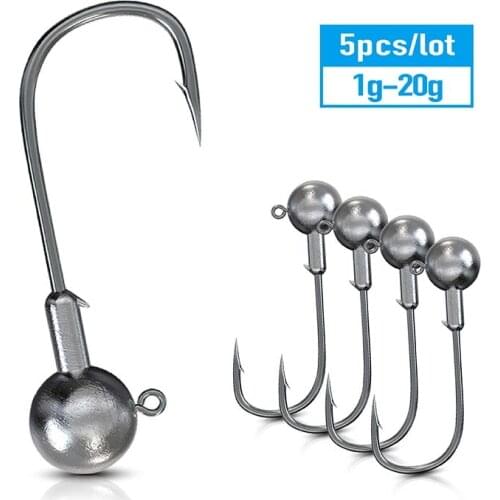 Banshee 5pcs/lot Fishhook 1g/2g/5g/7g/14g/20g Jighead Tungsten Jigs Hooks Fishing Jig Head For Fishing Jig Head Hook Soft Lure