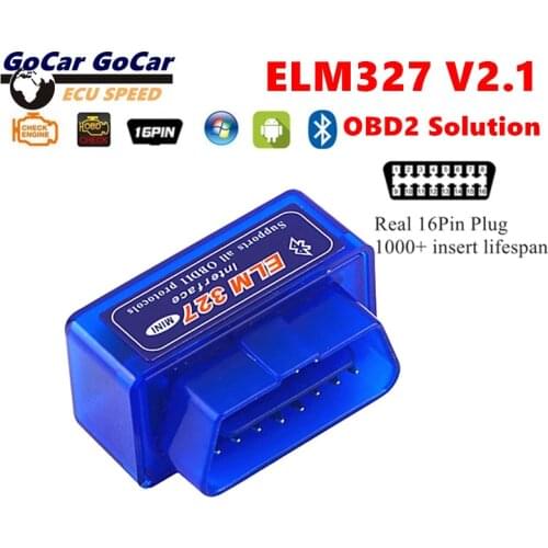 ELM327 V2.1 Bluetooth OBD2 Solution OBD 16Pin Code Reader Scanner ELM 327 V2.1 Multi-Protocols BT 2.0 ELM Tester Tool