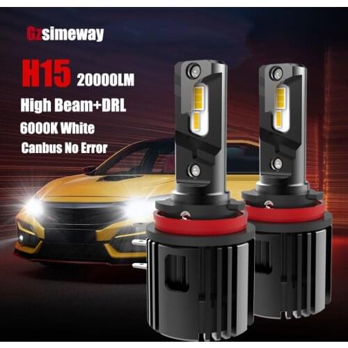 2PCS Auto Lamp H15 LED Bulb CSP Chip 20000LM High Beam Headlight Driving Light For Audi Mercedes Benz BMW Volkswagen Golf MK6MK7