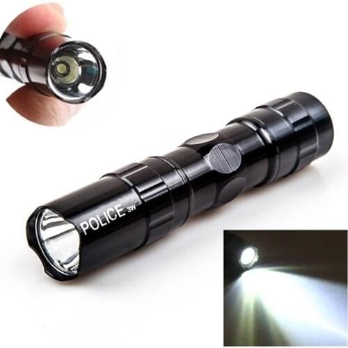 2Pcs Mini Portable 3W Waterproof Glare LED Flashlight Cool White with Hand Strap Outdoor Camping Hiking Lighting Tools