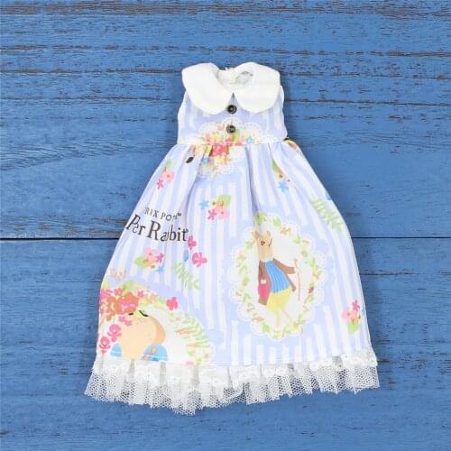 ICY DBS Blyth doll licca Striped dress lace clothes anime suit doll clothes girls gift