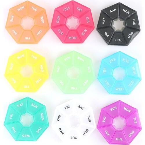 1PC Pill Case Plastic 7 Days Tablet Candy Box Portable Storage Tablet Holder Travel Organizer Pill Dispenser Container