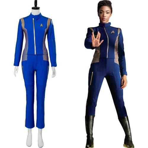 NEW Star Cosplay Costume Trek Discovery Michael Burnham Uniform Suit Adult Halloween Carnival Costume Women Outfit clothes