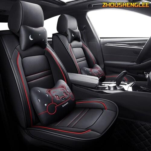 ZHOUSHENGLEE Leather car seat covers for hyundai Elantra solaris tucson Zhiguli veloster getz creta i20 i30 ix35 i40 Car