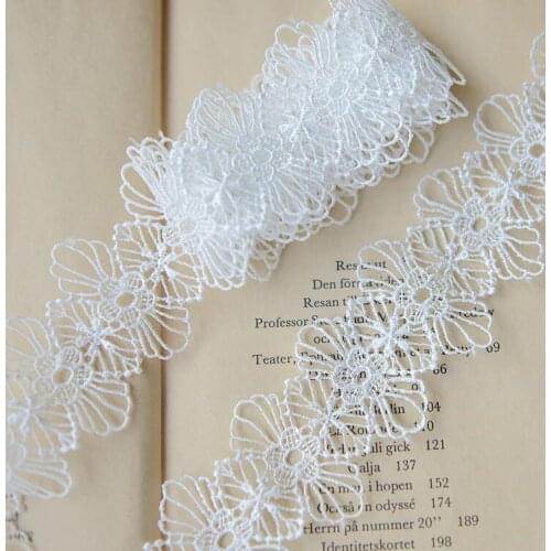 10 Meters 4cm Width Water Soluble Lace Fabric Embroidery Lace Necklace Hair Accessories Floral Lace Trim