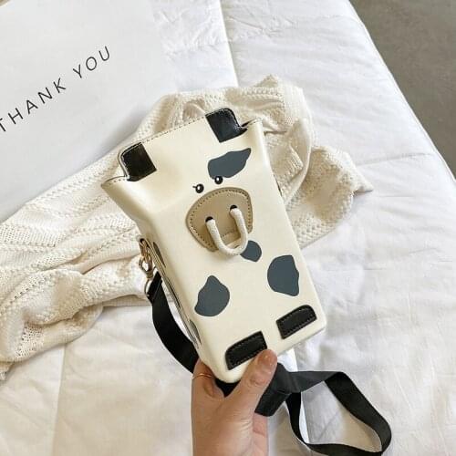 Fashion Texture Milk Cow Print Women Baguette Small Bags Vintage PU Leather Girls Simple Shoulder Messenger Bag Women Armpit Bag