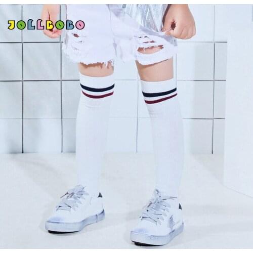 Fashion Two Stripes Stockings for Kids Children Autumn Winter Twist Over The Knee Socks Thigh High Cotton School Girl Stockings