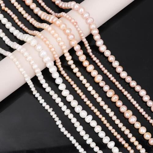 Natural Freshwater Pearl Pink/Purple/White Beads High Quality Loose Beads For DIY Women Elegant Necklace Bracelet Jewelry Making