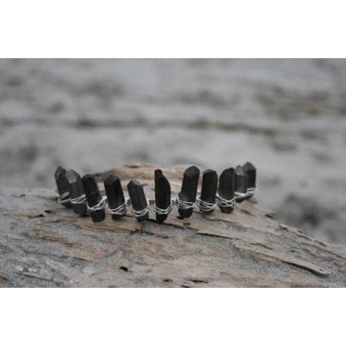 Night Princess Raw Quartz Black Quartz Crown Raw Crystal Crown Crystal Headpieces Mermaid Crown, Black Crystal