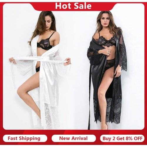 Norns Plus Size Lace Lace womens gown Robe Europe and America sexy dress for sex Hot Sexy Lingerie Nightdress mini elbise