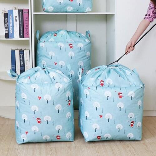 Clothes Storage Bag Drawstring Toy Storage Organizer For Blanket Nylon Drawstring Bag Travel Storage Pouch