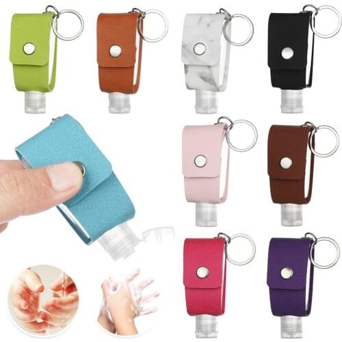 30ml Travel Portable Hand Sanitizer Bottle Keychain Holder Reusable Bottle Hand washing gel Storage Bottle with Keychain Carrier