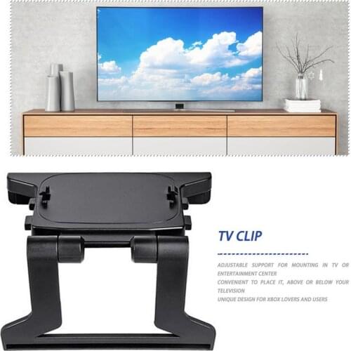 Durable Use Plastic Black Plastic TV Clip Clamp Mount Mounting Stand Holder Suitable for Microsoft Xbox 360 Kinect Sensor