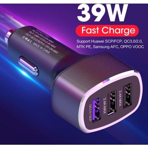 QC3.0 Supercharge Car Cigar Charger Dual USB Auto Charger Fast Charging Car Cigarette Charger for Huawei P9 P10 Plus P20 Pro
