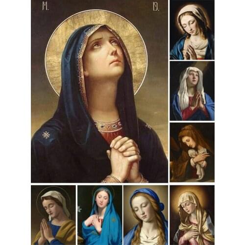 Religious Christianity Virgin Mary 5D Diy Full Square and Round Diamond Painting Embroidery Cross Stitch Kit Wall Art Home Decor