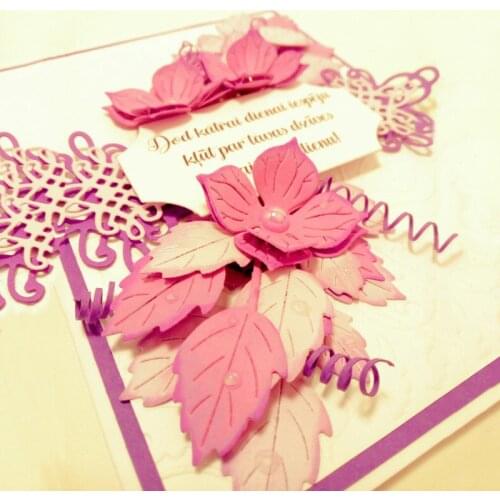 Silver Leaves Flower Metal Cutting Dies for DIY Scrapbooking Handmade Album Paper Cut Stamps Stencil 1Set