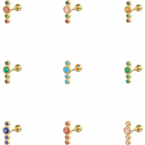 BOAKO 1pcs 925 Sterling Silver Ins Turquoise Earrings For Women Stud Earrings Piercing Pendientes Mom Gift 2021 Trend Vintage