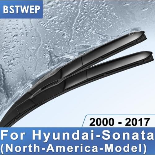 BSTWEP Hybrid Wiper Blades for Hyundai Sonata Fit Hook Arms Long Services Life Refill ( For North American Version Only )