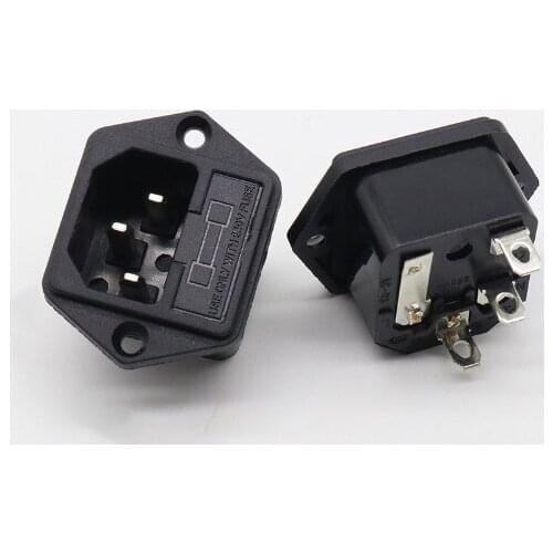 IEC 320 C14 AC Power Inlet Socket Module Plug Male Connector 10A 250V 3 Pins