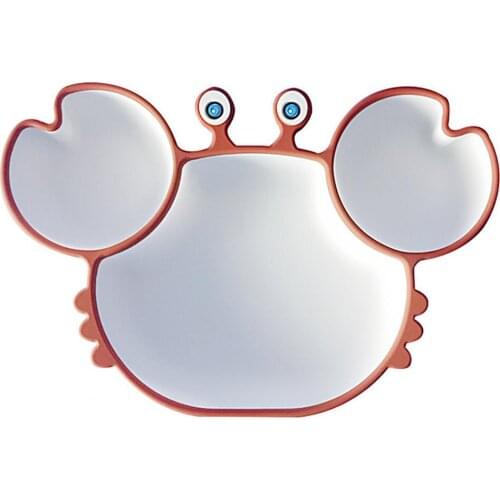 Silicone Cartoon Crab Plate Sucker Tableware For Baby Dinner Plate Infant Kids Supplementary Food Bowl Soft Dishes Kitchen