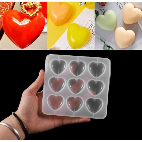 1pcs Heart Shape Crystal Epoxy Resin Mold Love Handmade Pendant Silicone Molds For DIY Jewelry Making Tools Crystal Epoxy Resin