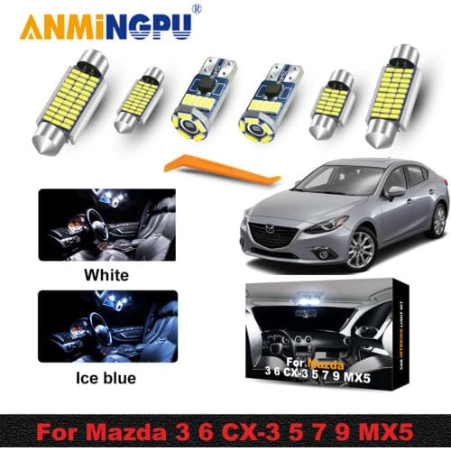 LED Interior Lighting For Mazda 3 5 6 BK BL BM BN 6 GG GH GJ GL CX3 CX5 CX7 CX9 MX-5 Miata Vehicle Canbus Dome Map Trunk Light