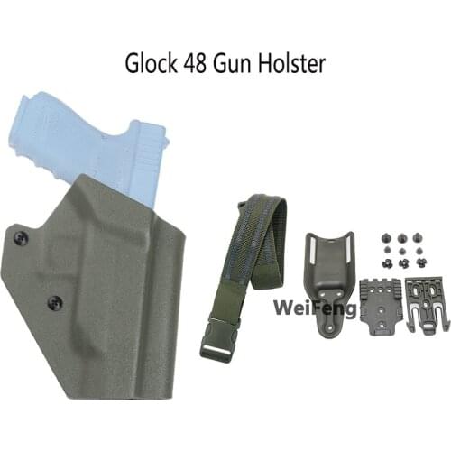 Tactical Kydex Gun Holster for Glock 48 with QLS 19 22 Airsoft Waist Pistol Case Holster Leg Strap Paddle Hunting Accessories