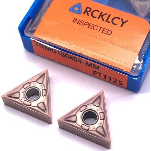 10pcs RCKLCY TNMG160404 MM FT1125 External Turning Tool Carbide Insert CNC Hard Metal Turning Tool For Stainless Steel