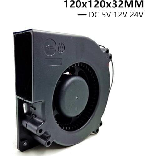 DC 5V 12V 24V 12032 120x120x32mm Two Ball Bearing Blower Fan Centrifugal Turbine Cooling Fan2pin