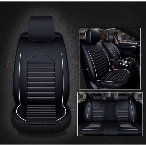 Waterproof Leather Car Seat Cover Protector Mat Front Rear With Backrest Van Auto Seat Cushion Pad Fit Most Car Interior Covers