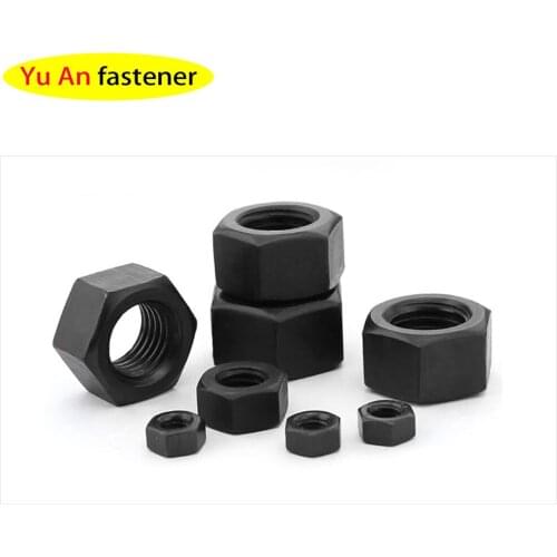 High Strength Black Hexagon Nuts M2-M14 10PCS