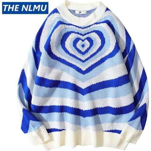 Harajuku Sweater Hip Hop Streetwear Creative Print Knitted Jumper Christmas Sweater 2021 Loose Pullover Knitwear Tops WE280