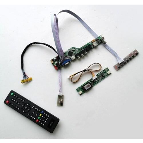 For M185XW01 V5 V8 LCD panel monitor T.V56 drive card board LVDS 2CCFL 30Pin keyboard+Remote+Inverter VGA USB AV RF DIY kit
