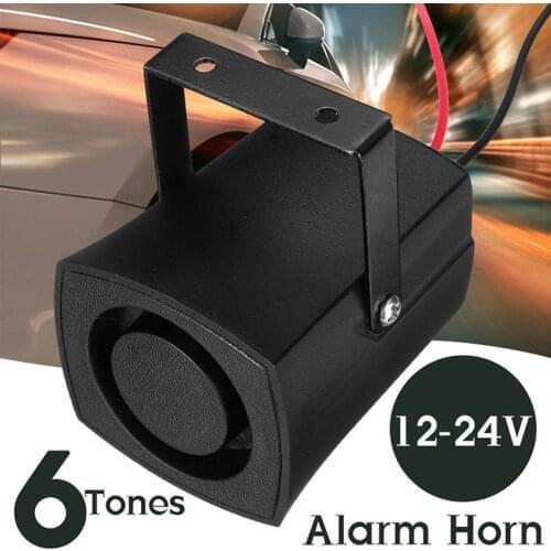 6 Tones Automatically Adjusted Car Police Fire Alarm Buzzer Horn 12-24V Warning Loud Sound Truck Boat Siren