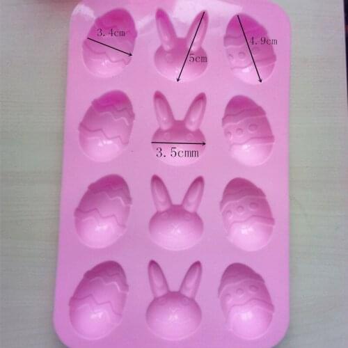 12 hole Easter Bunny Eggs mould silicone chocolate mold baking tool