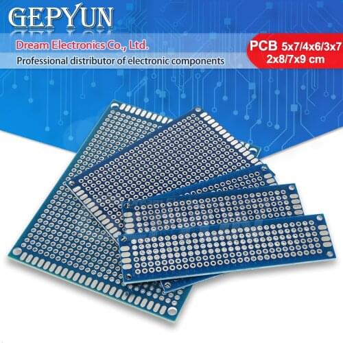 5pcs/lot PCB Blue Double Side Prototype PCB Universal Printed Circuit Board 5x7 4x6 3x7 2x8 7x9