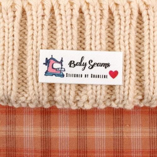 60 Iron Tags, Ironing Labels, - Text & Symbol - Personalized Name | Knit Labels | personalized Labels, fabric tag (TB2161)