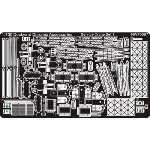AM-WORKS NW70007 1/700 Dockyard Diorama Accessories - Service Crane Set 1 - Upgrade Detail Set