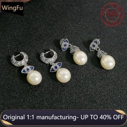 April new S925 sterling silver earrings Evil Eye fashion luxury brand Monaco jewelry pearl pendant earrings ladies gifts
