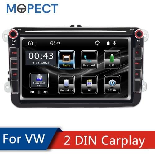 8inch Car Radio 2 Din For VW Carplay android auto Car multimedia Player AUX IN FM Bluetooth Car MP5 Touch Screen Audio Radio