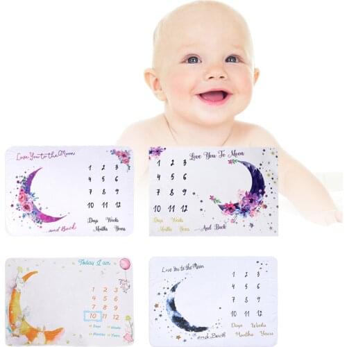 Large Infant Baby Milestone Blanket Monthly Moon Photography Photo Prop Gift Boy Girl Newborn Prop Blankets Wraps Boys Unisex