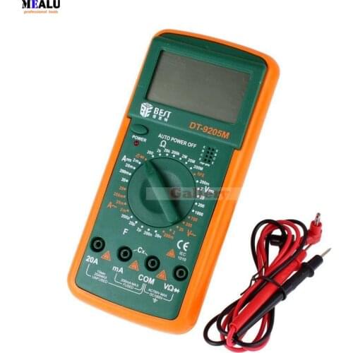 DT9205M LCD Digital Multimeter Voltmeter Ohmmeter Ammeter Capacitance Tester Hot