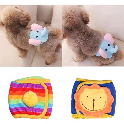 Breathable Physiological Pants Rainbow Striped Dog Underwear Physiological Belt Dog Polite Pants Reusable Sanitary Pet Diapers