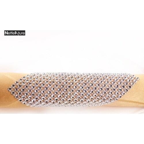 Hot Sale 12pcs/Set Rhinestone Plastic Wrap Napkin Ring Buckle Hotel Wedding Supplies Restaurant Home Dinner Table Decoration