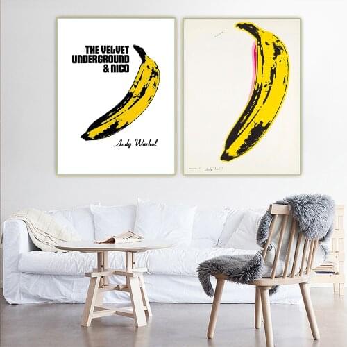 Holover Canvas Oil Painting Andy Warhol"Banana"Pop Art Avant-garde Visual Art Aesthetic Poster Wall Home Interior Decoration
